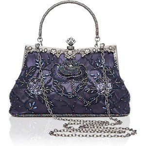 Beaded Purses for Women Y-navy Blue